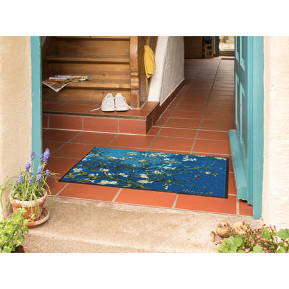 Fußmatte 50x75 Mandelbaum türkis blau