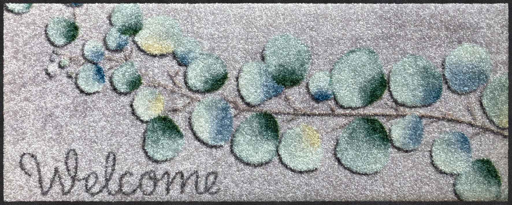 Fußabtreter klein 30x75 Eucalyptus Welcome grün