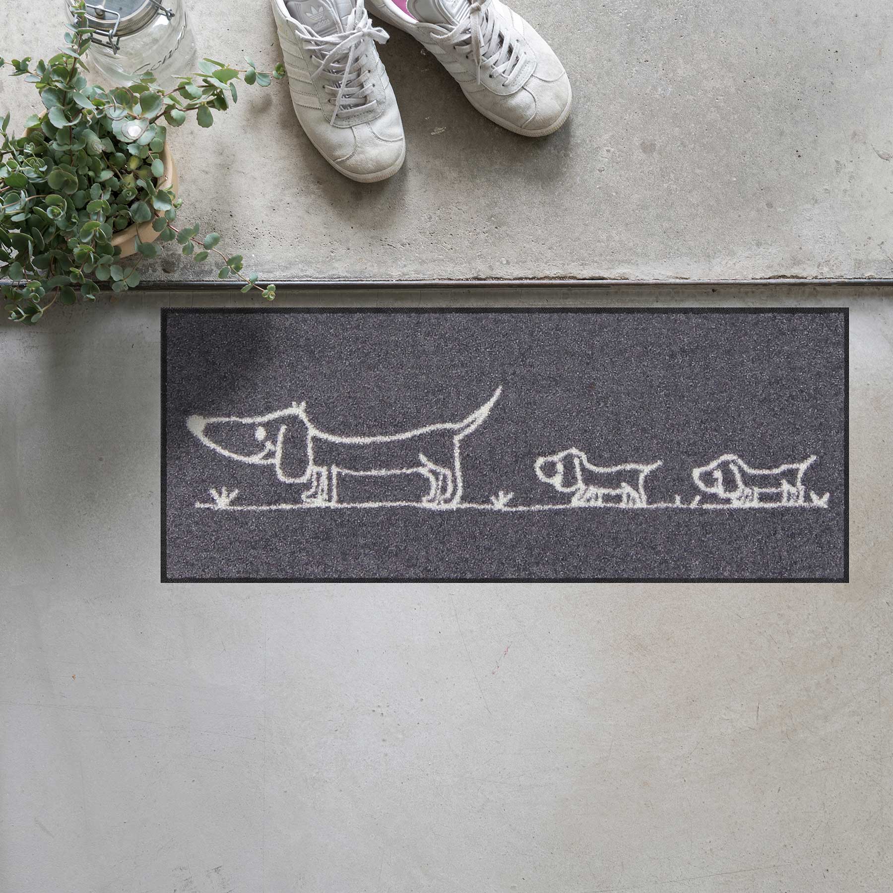 Fußabtreter klein 30x75 Hereingedackelt anthrazit