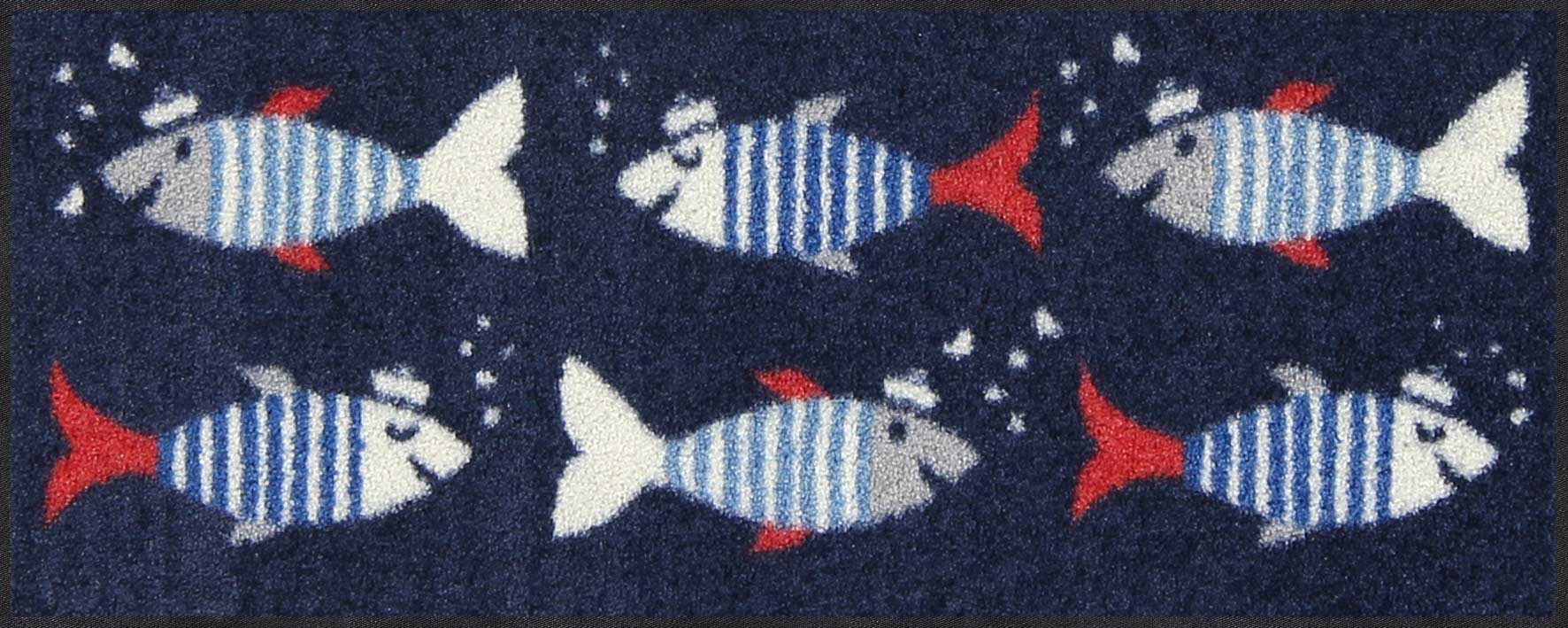 Fußabtreter klein 30x75 Sailor Fish blau