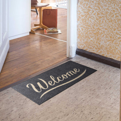 Fußabtreter klein 30x75 Simply Welcome grey anthrazit