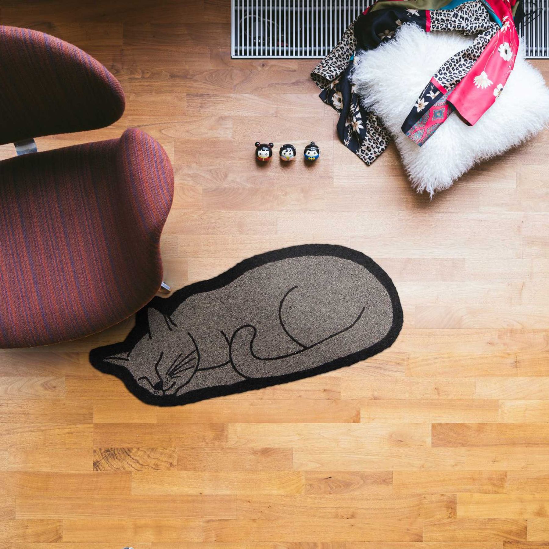 Fußabtreter klein 30x75 Shape Cat grau