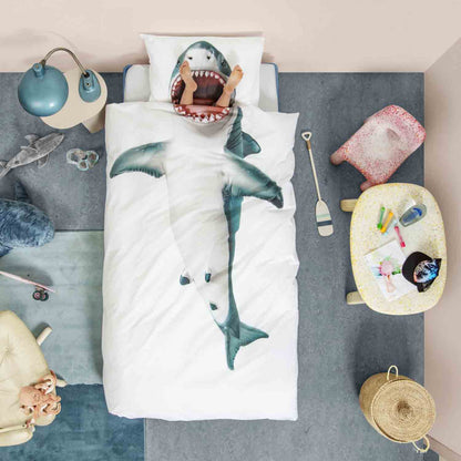 Du bist ein Hai - erholsam schlafen in fotorealistischer Bettwäsche - Snurk Shark macht es möglich