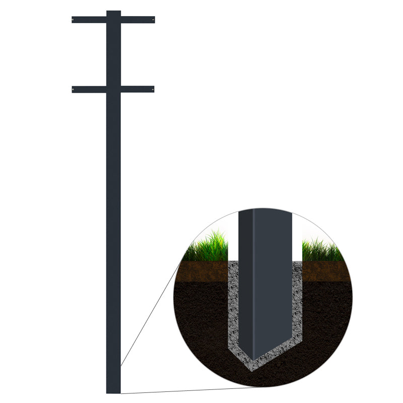 Standbriefkasten mit Zeitungsfach anthrazit matt (RAL 7016) SBox 110b zum Einbetonieren