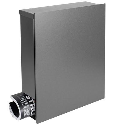 Standbriefkasten grau-aluminium (RAL 9007) SBox 111b (einbetonieren) mit Zeitungsfach