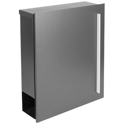 Standbriefkasten mit Zeitungsfach grau-aluminium (RAL 9007) SBox 110b Briefkasten mit Pfosten (einbetonieren)