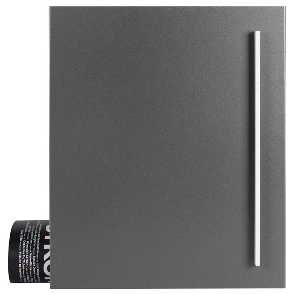 Standbriefkasten mit Zeitungsfach grau-aluminium (RAL 9007) SBox 110b Briefkasten mit Pfosten (einbetonieren)