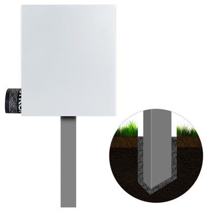 Standbriefkasten mit Zeitungsfach signal-weiss (RAL 9003) SBox 111b Briefkasten mit Pfosten (einbetonieren)