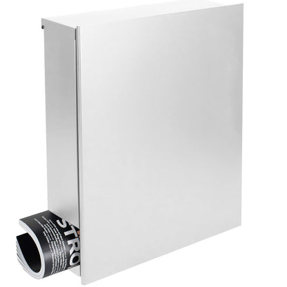 Standbriefkasten mit Zeitungsfach signal-weiss (RAL 9003) SBox 111b Briefkasten mit Pfosten (einbetonieren)