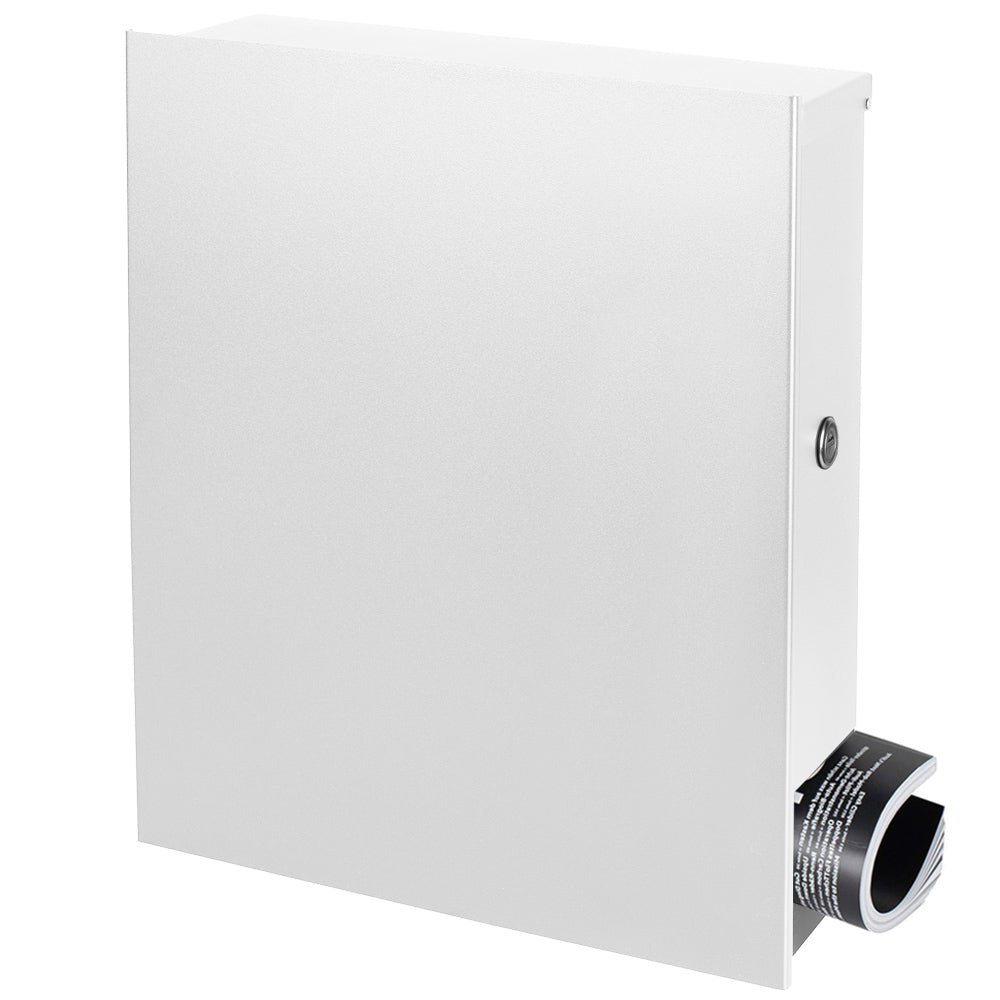 Standbriefkasten mit Zeitungsfach signal-weiss (RAL 9003) SBox 111b Briefkasten mit Pfosten (einbetonieren)