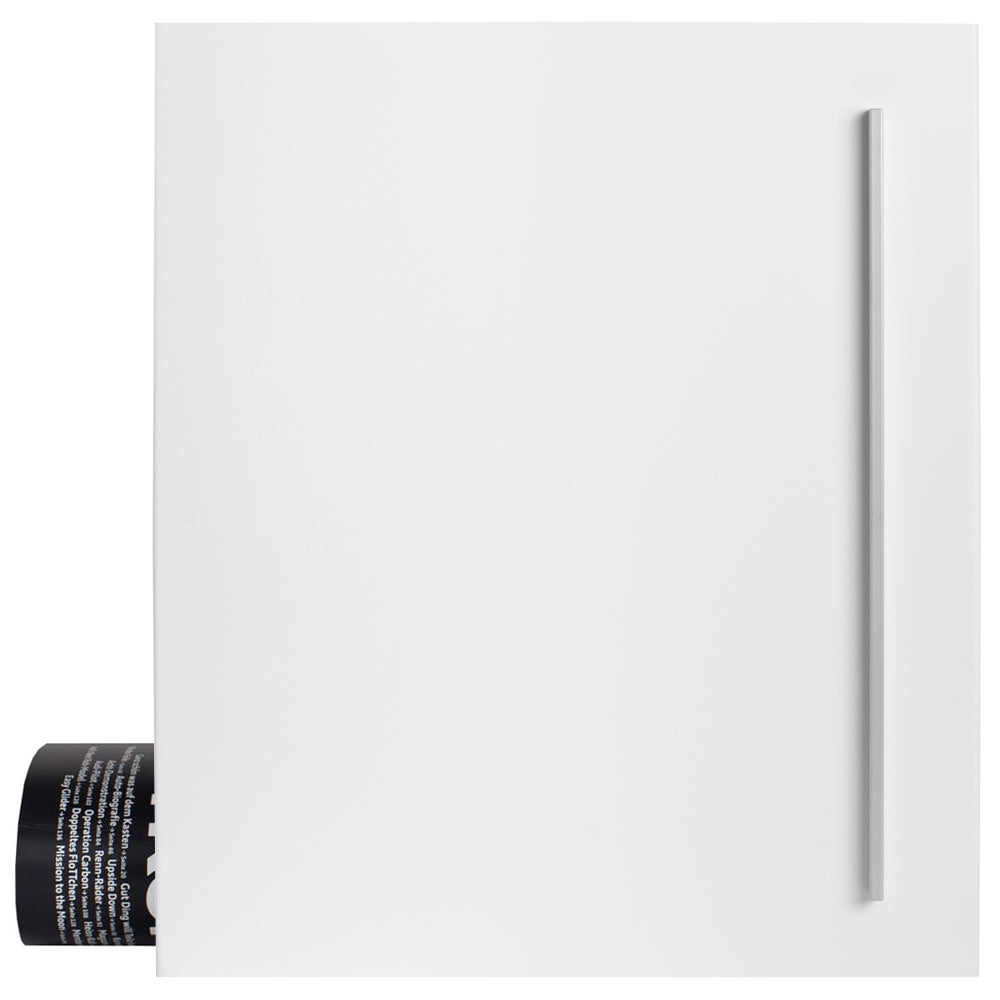 SBox 110b Standbriefkasten mit Zeitungsfach weiß (RAL 9003) Design-Briefkasten mit Fuß (einbetonieren) freistehend