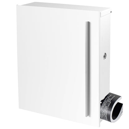 SBox 110b Standbriefkasten mit Zeitungsfach weiß (RAL 9003) Design-Briefkasten mit Fuß (einbetonieren) freistehend