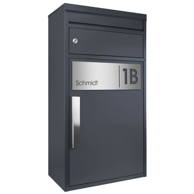 Paketbriefkasten 65MS Name & Hausnummer anthrazit