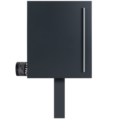 Standbriefkasten mit Zeitungsfach anthrazit (RAL 7016) seidenglanz SBox 115b Briefkasten mit Pfosten (einbetonieren)