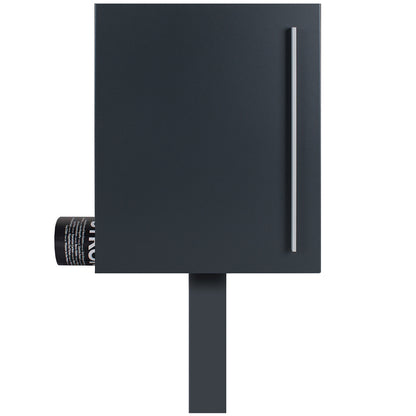 Standbriefkasten mit Zeitungsfach anthrazit (RAL 7016) seidenglanz SBox 115b Briefkasten mit Pfosten (einbetonieren)