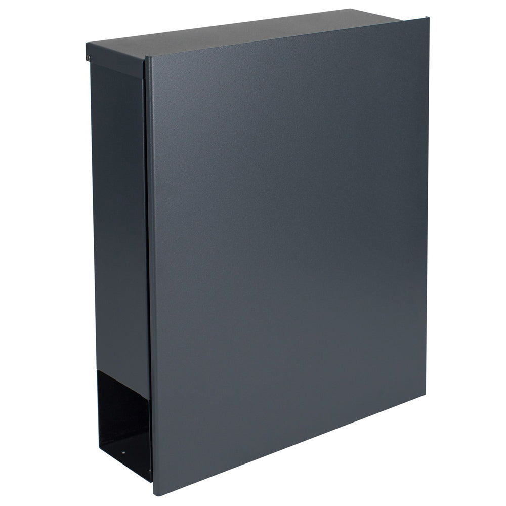 Standbriefkasten mit Zeitungsfach anthrazit seidenglanz (RAL 7016) SBox 116b Briefkasten mit Pfosten (einbetonieren)