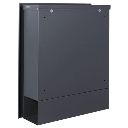 Standbriefkasten mit Zeitungsfach anthrazit (RAL 7016) SBox 141R b Briefkasten mit Pfosten (einbetonieren)