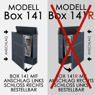 Standbriefkasten mit Zeitungsfach anthrazit SBox 141b