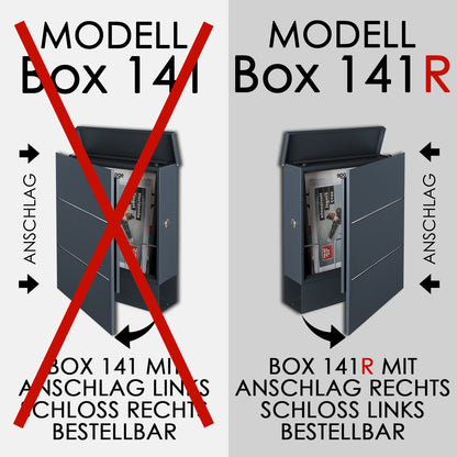 Standbriefkasten mit Zeitungsfach anthrazit (RAL 7016) SBox 141R b Briefkasten mit Pfosten (einbetonieren)