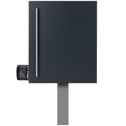 Standbriefkasten mit Zeitungsfach anthrazit (RAL 7016) SBox 110R-b Briefkasten mit Pfosten (einbetonieren) Rechtsanschlag