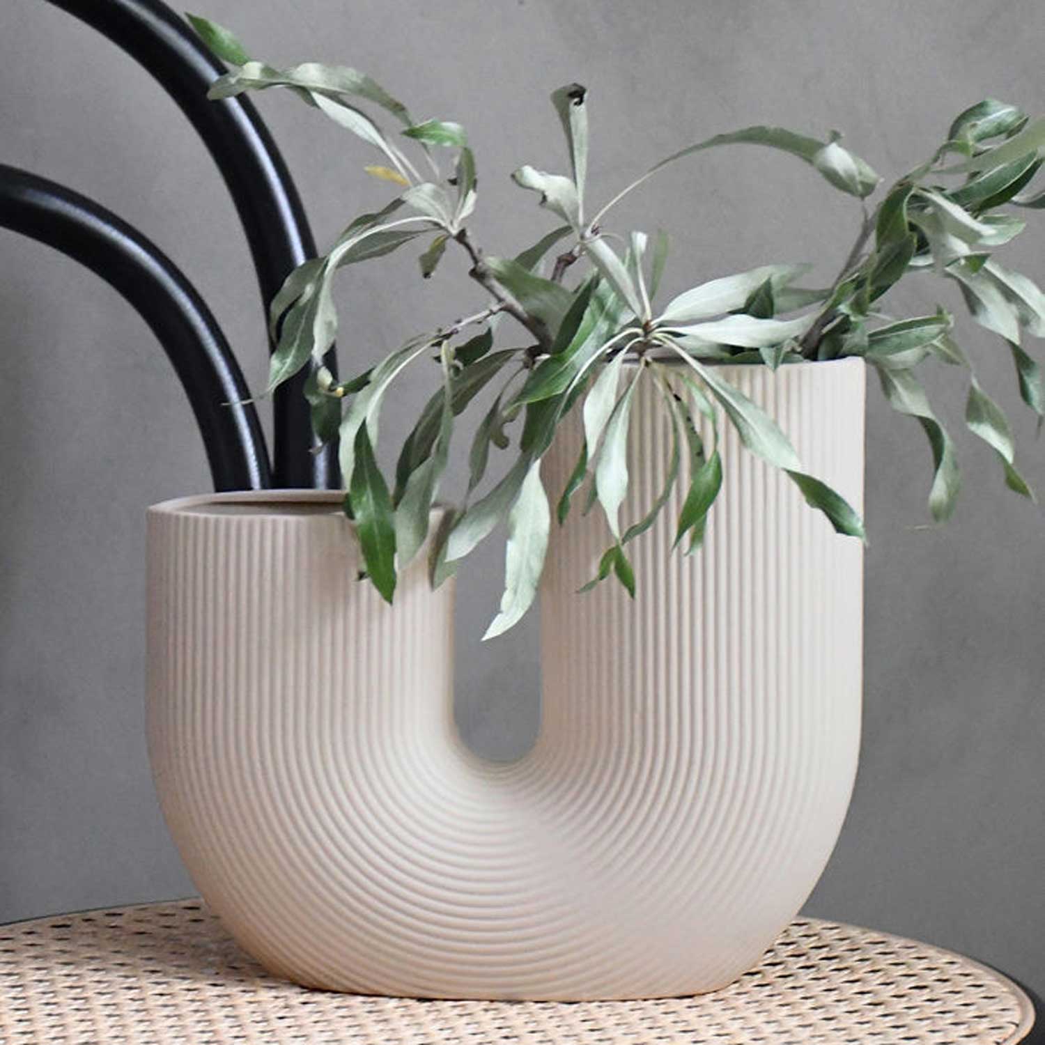 Storefactory Stråvalla Vase beige Höhe 21 cm