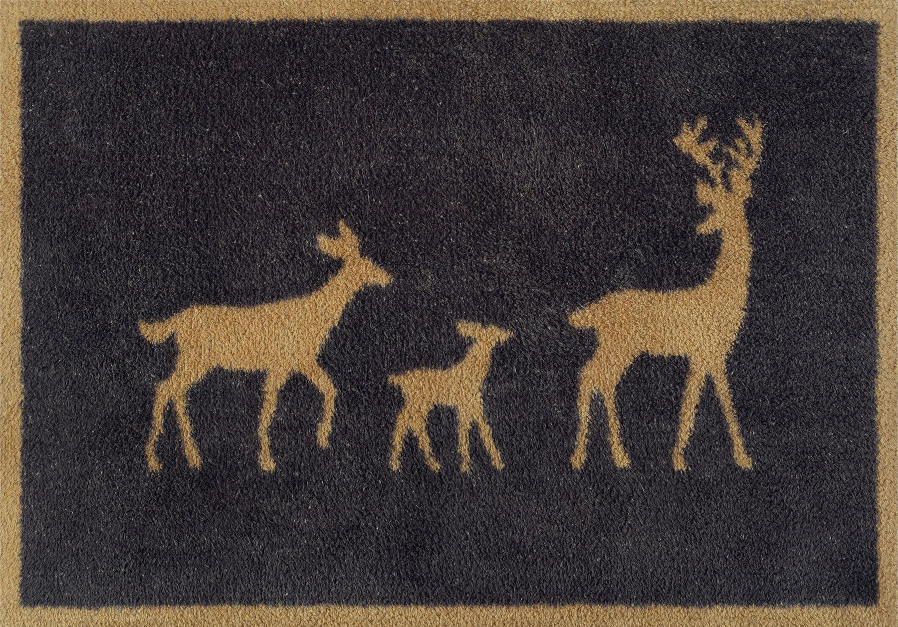 Fußmatte Deer Family Gold 60x85