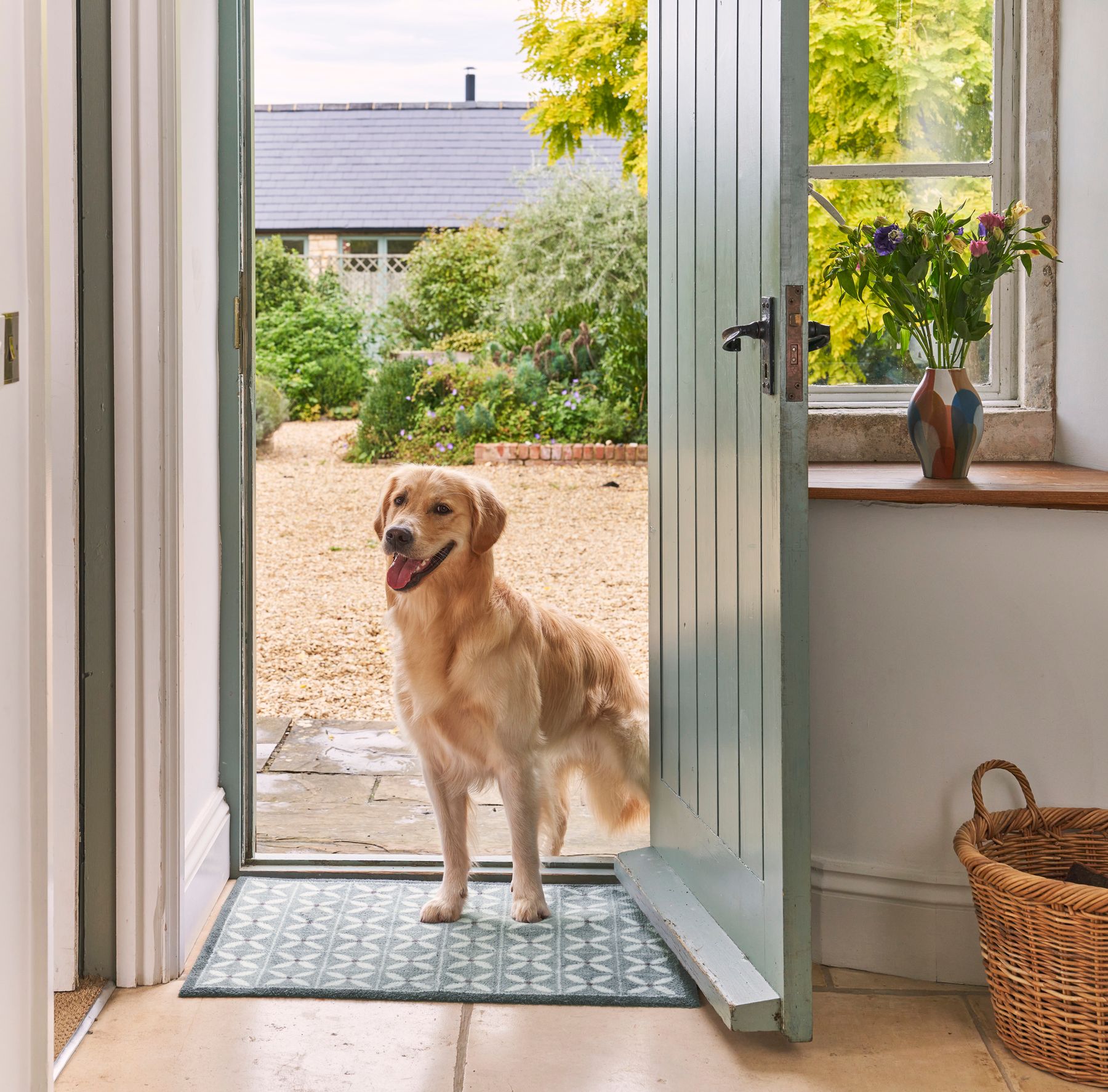 Fußmatte 60x85 Flower Fields Grey grau