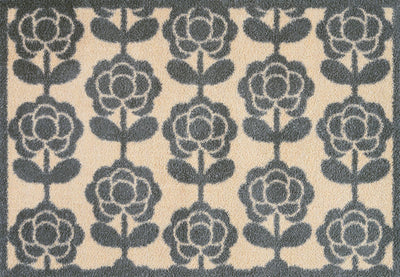 Fußmatte 60x85 Pop Flowers Neutral grau