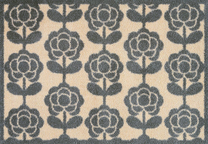 Fußmatte 60x85 Pop Flowers Neutral grau