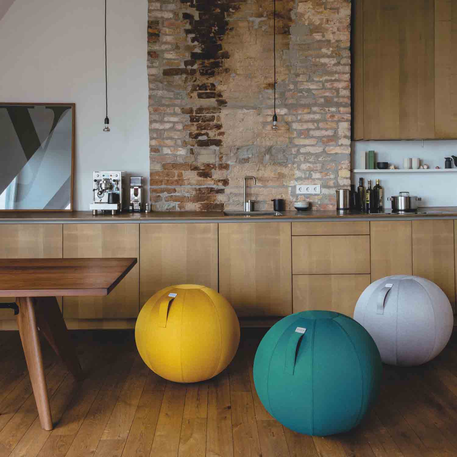 Sitzball Stoff Leiv 70-75 cm mustard