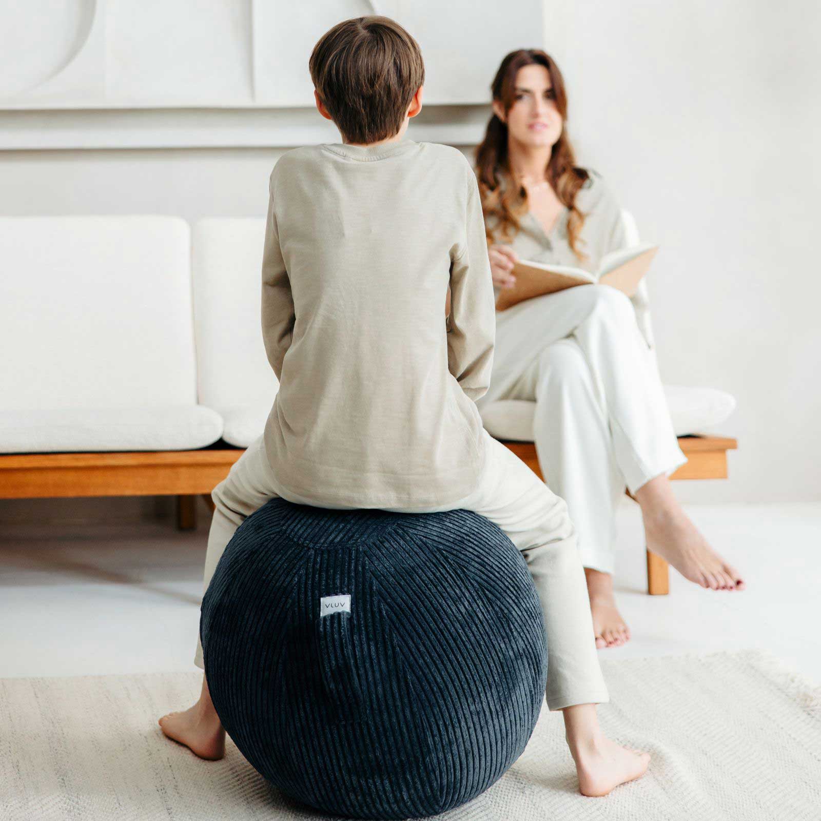 Sitzball Vlip 50-55 cm blau Breitcord