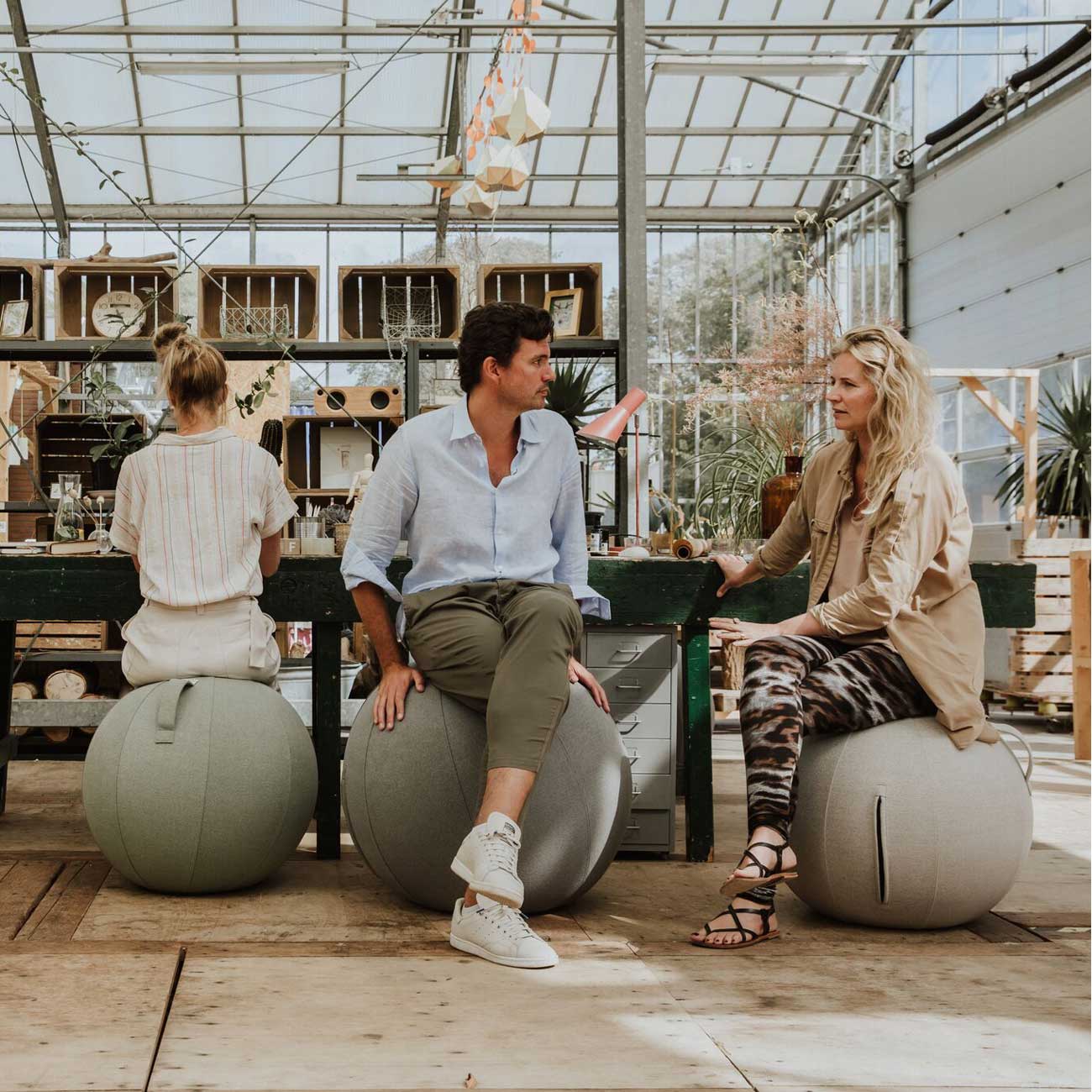 Sova Stoff-Sitzball 60-65 cm Ash