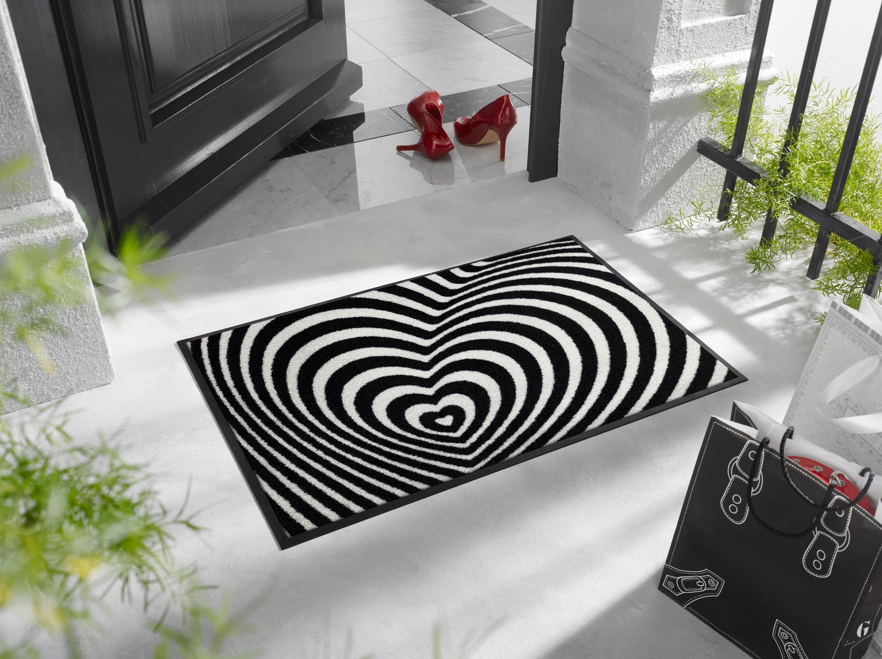 Fußmatte 50x75 Optical Love schwarz