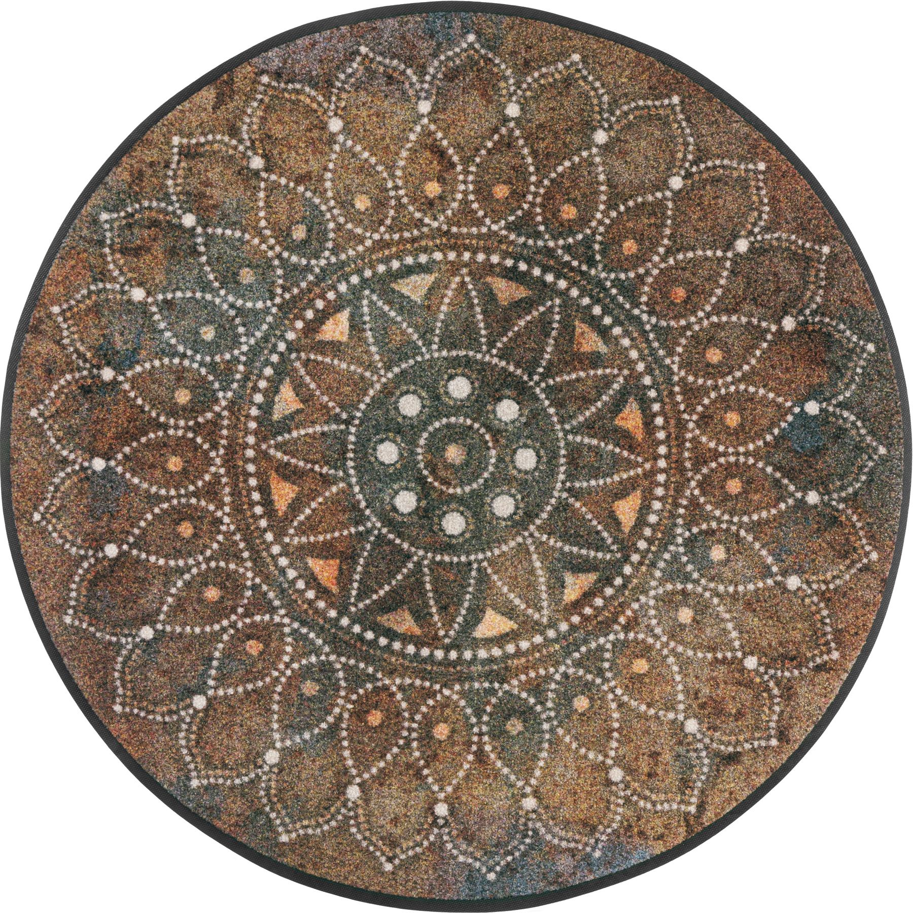 Matte rund 115x115 Madhana braun