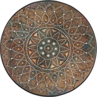 Matte rund 115x115 Madhana braun