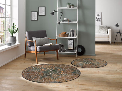 Matte rund 115x115 Madhana braun