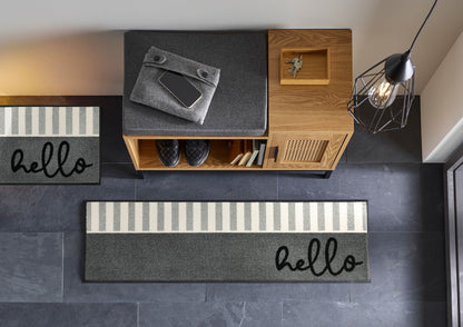 Läufer 35x120 Hello Stripes grau