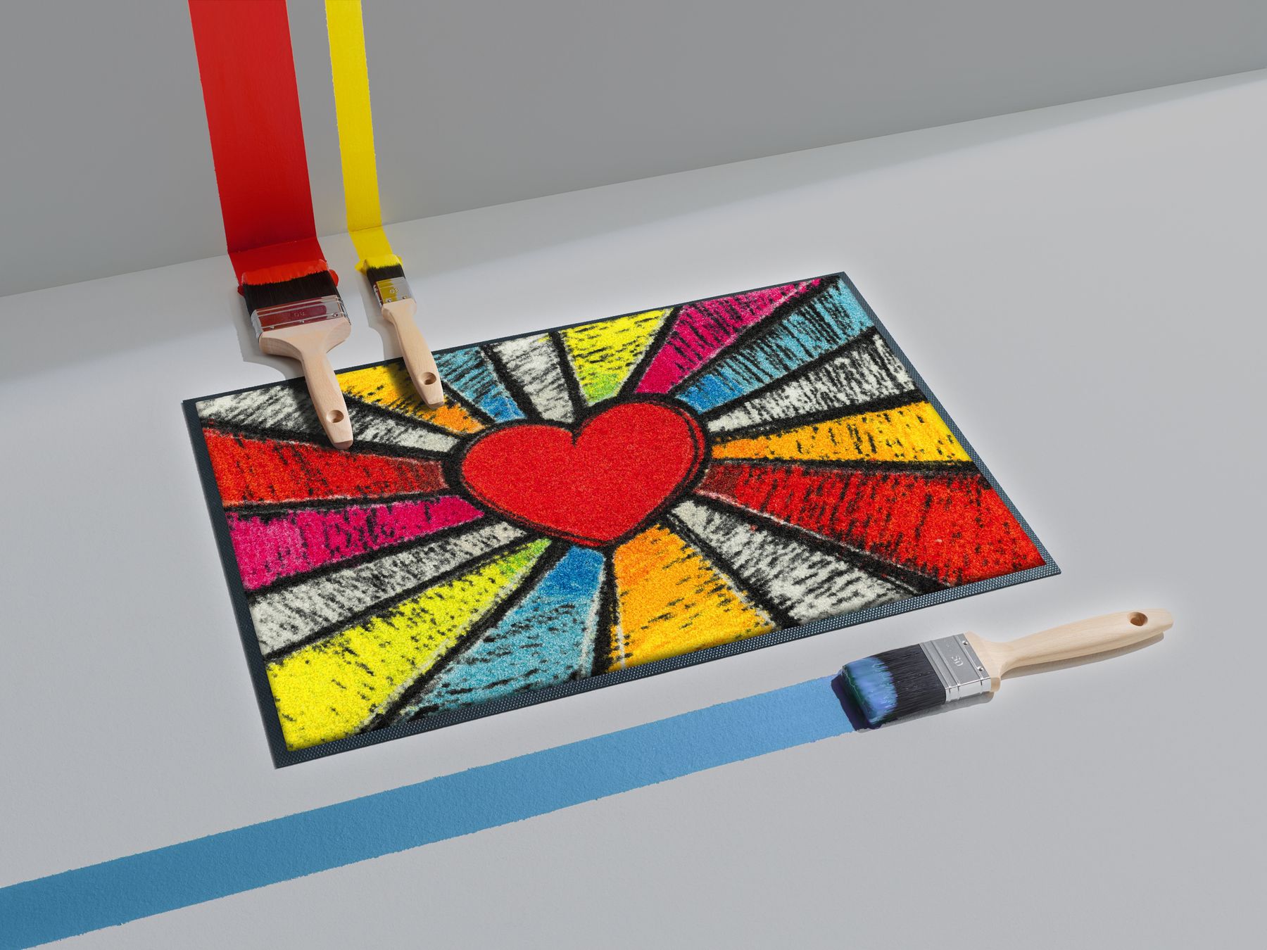 Fußmatte 40x60 Pop Art Heart rot