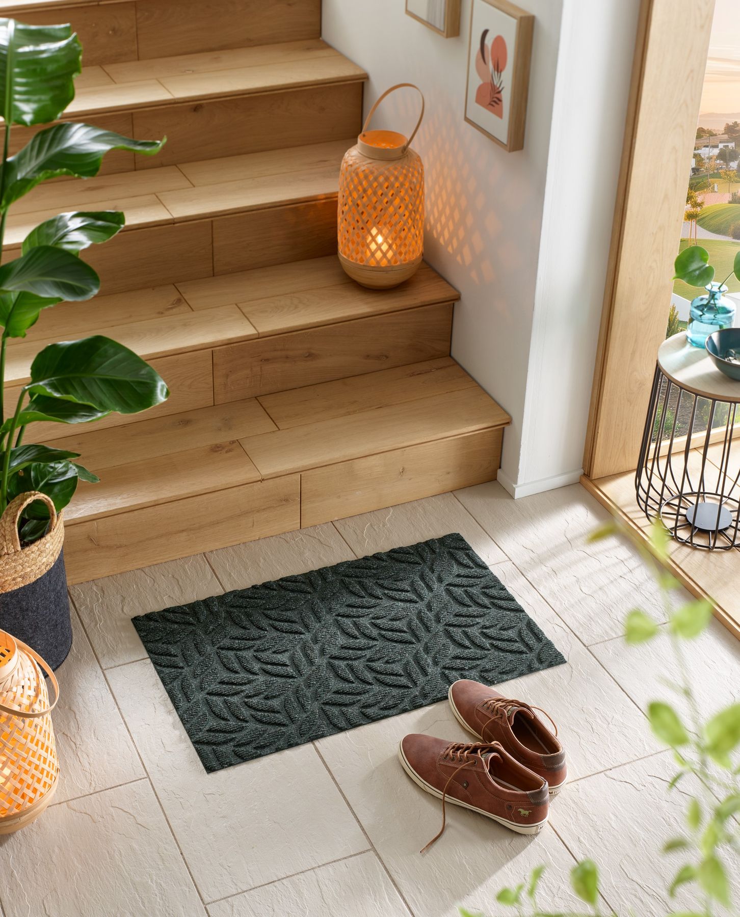 Fußmatte 45x75 Dune Leaves Midnight Green