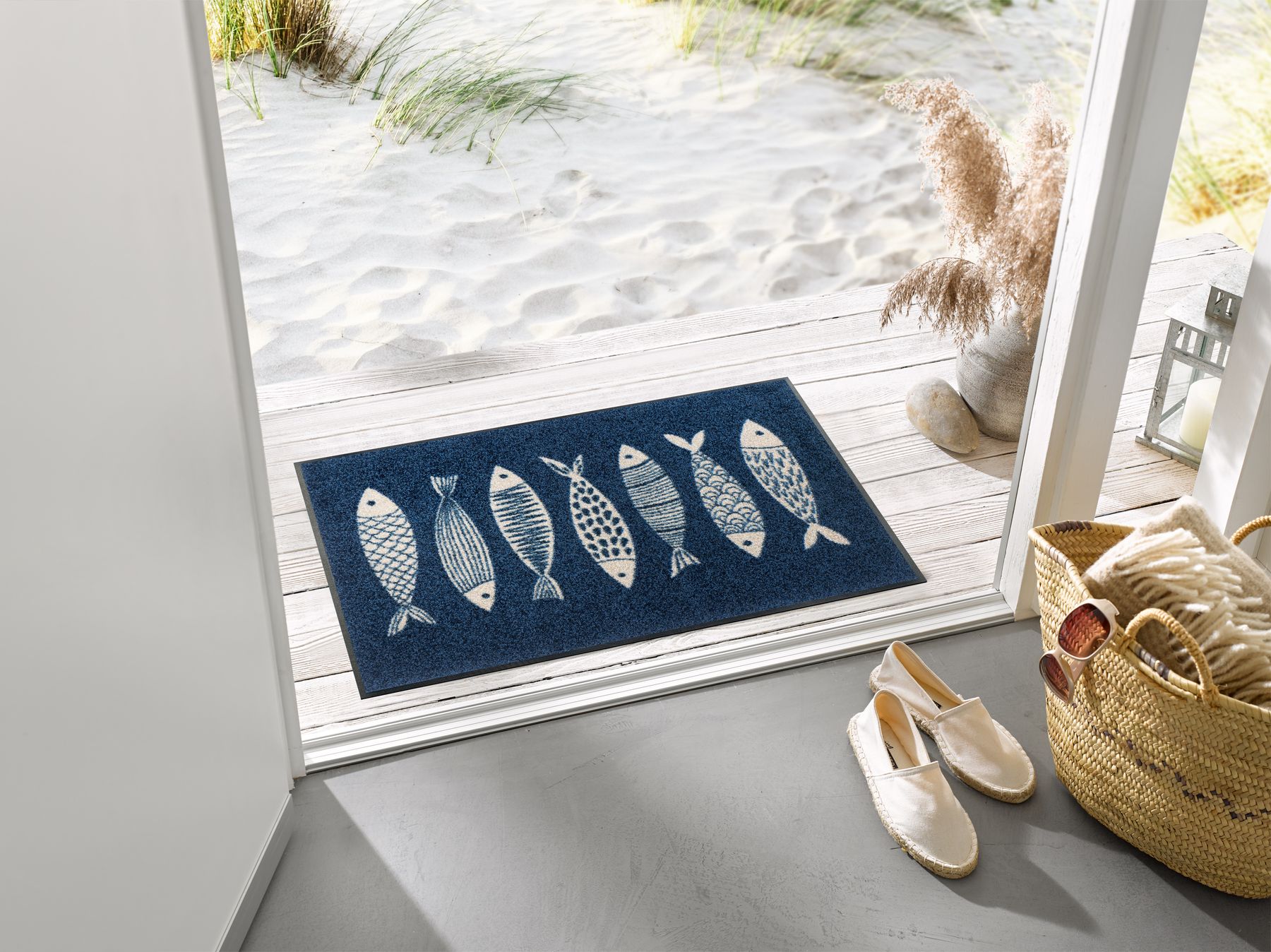 Fußmatte 50x75 Fish Tango blau