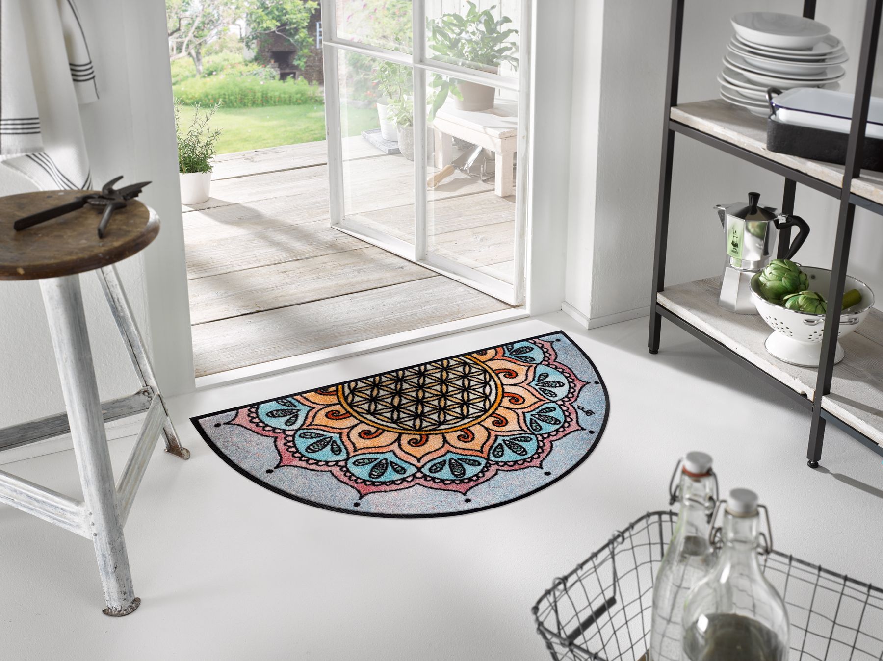 Fußmatte 50x85 Round Harmony Pattern halbrund