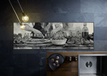 Teppichläufer 60x180 Kiss the Cook grau