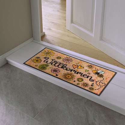 Fußabtreter klein 35x75 Bring Glück herein beige