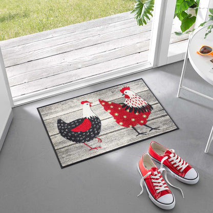 Fußmatte 40x60 Chicken Farm grau