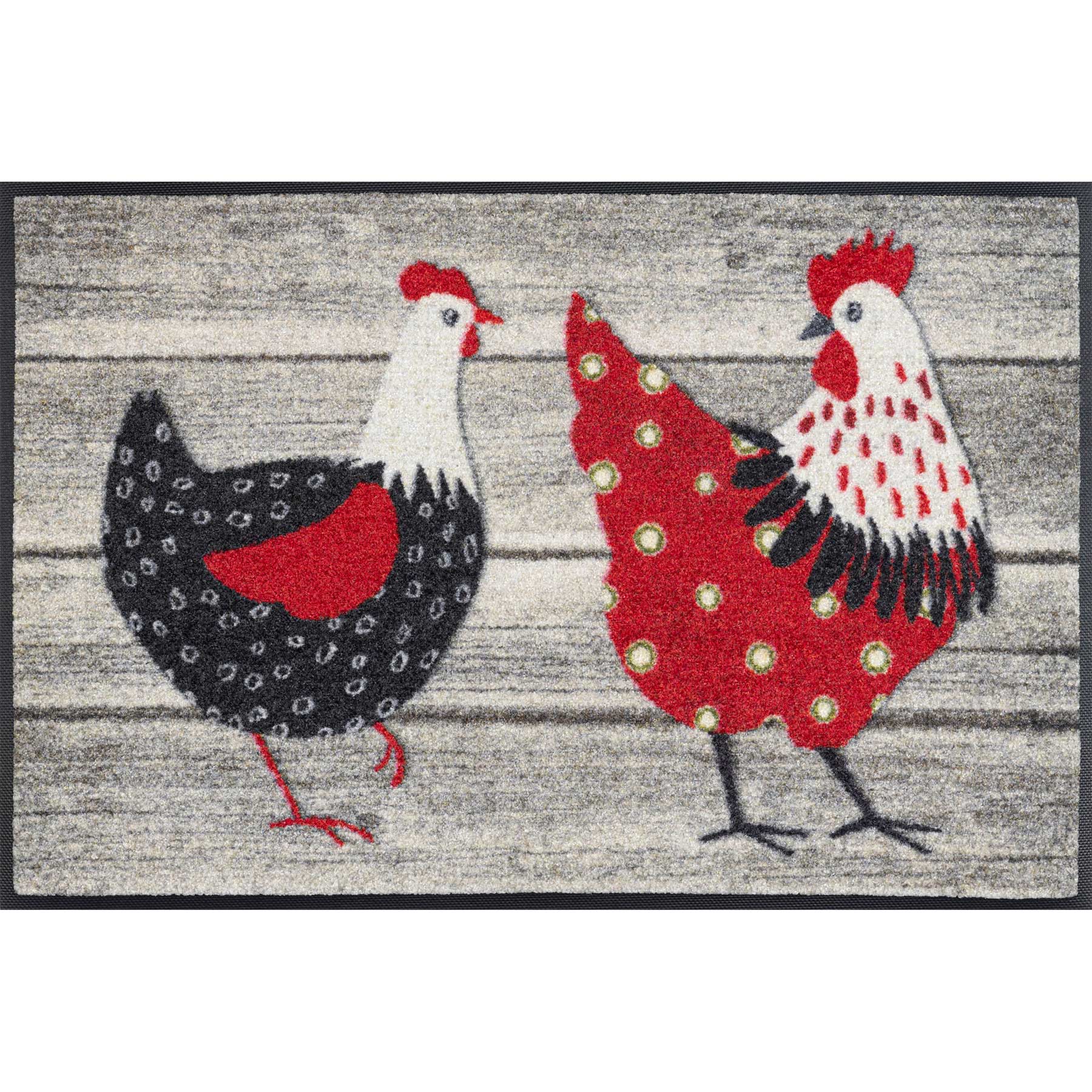 Fußmatte 50x75 Chicken Farm rot