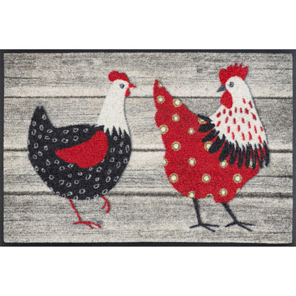 Fußmatte 50x75 Chicken Farm rot
