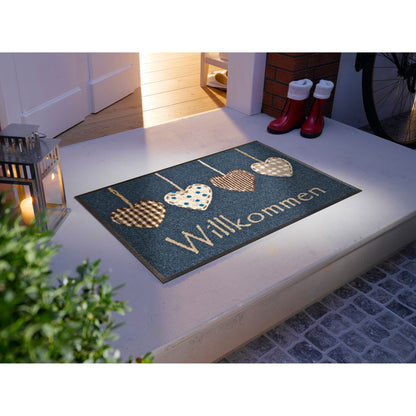 Fußmatte 50x75 Cottage Hearts anthrazit