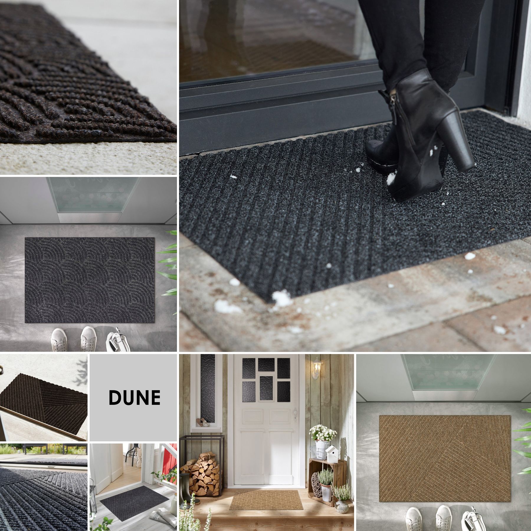 Fußmatte 55x85 Dune Halfmoon dark grey grau