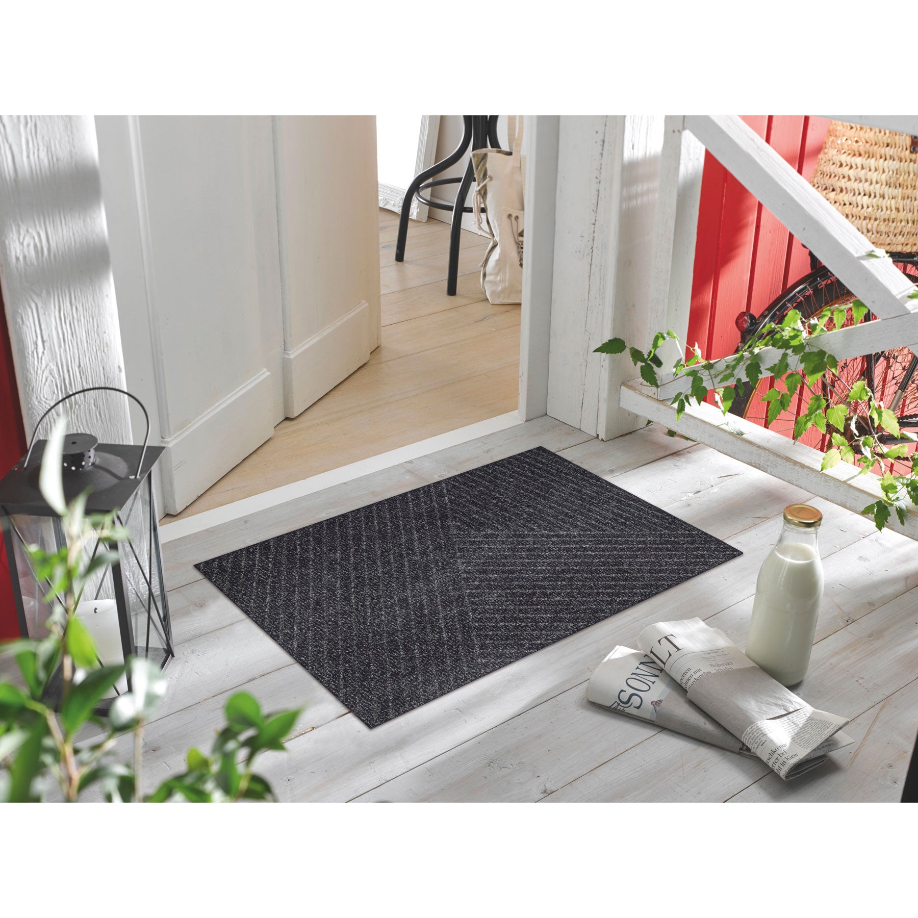 Fußmatte 45x75 Dune Stripes dark grey grau