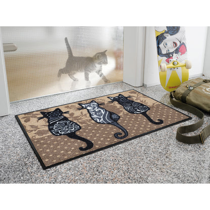 Fußmatte 50x75 Katzenbande beige